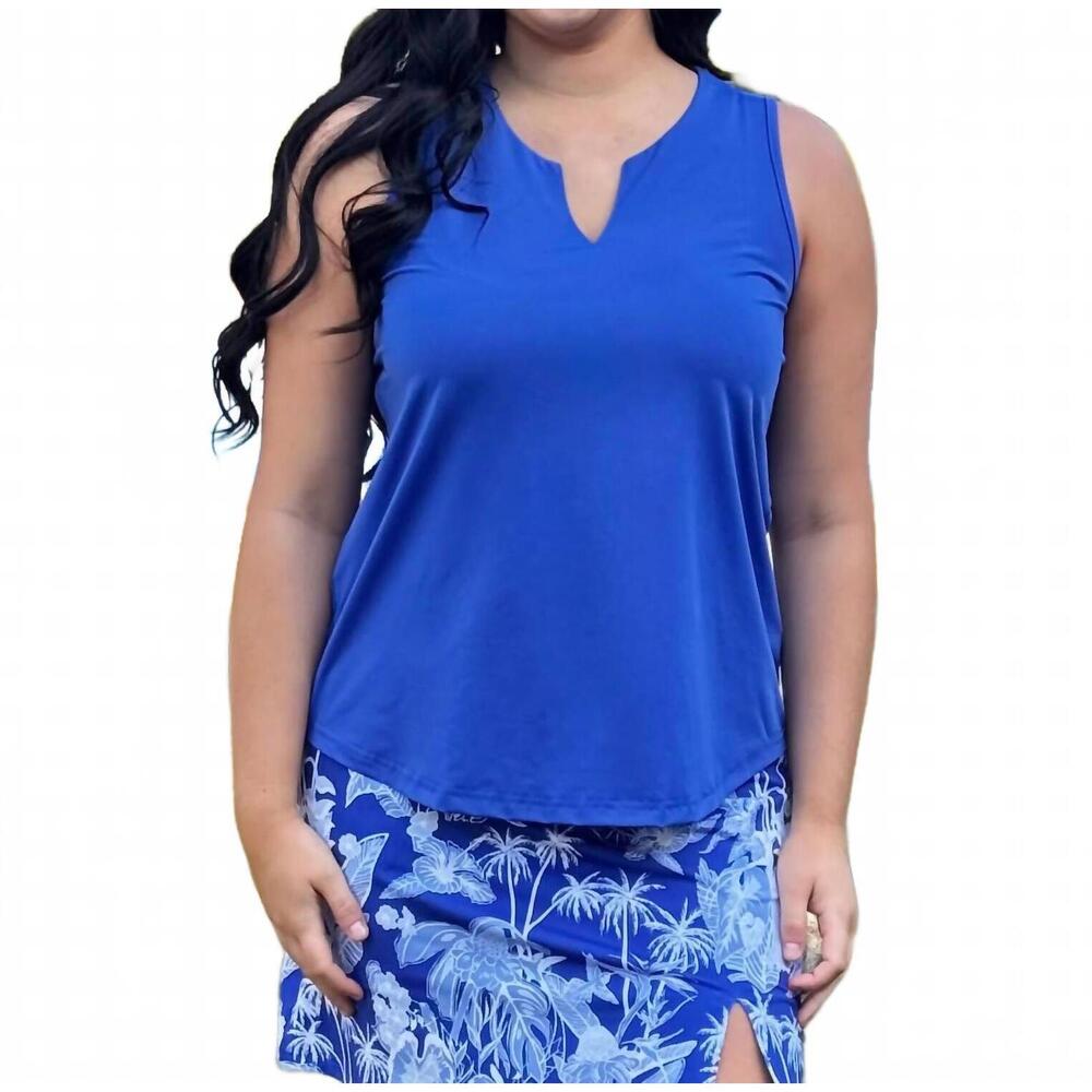 NEW ANA CLARE lux casual top in dazzling blue